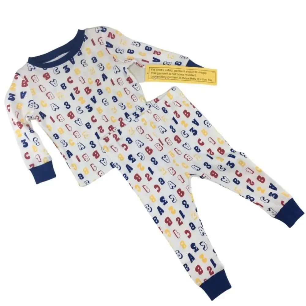 ABC 123 Snug Fit Toddler Pajama Set 18M NWT Alphabet Sleepwear Cozy Essentials